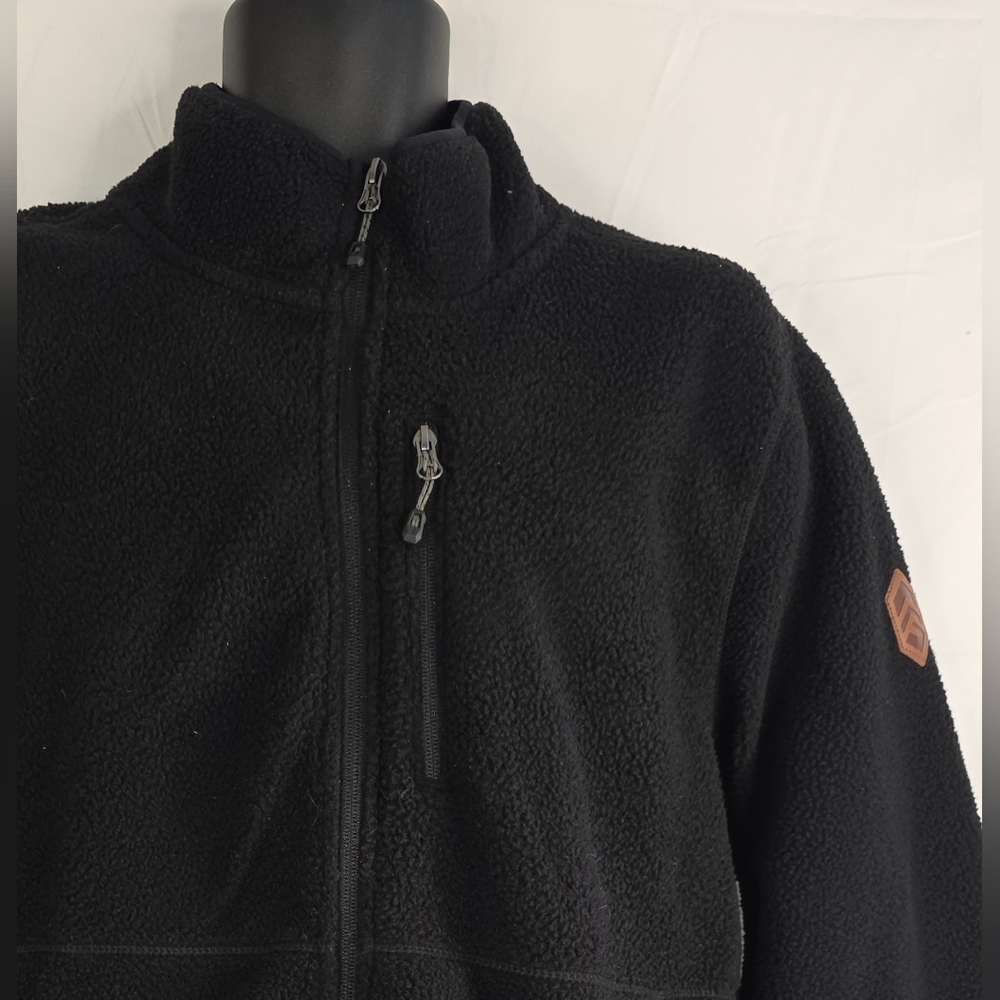Free Country Black Fleece Zip-Up Jacket Size Large NWT AT-3236 - Picture 3 of 10